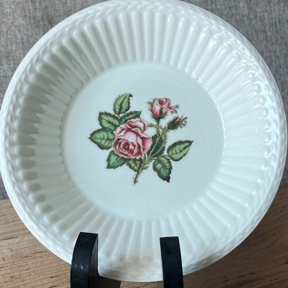 Vtg Wedgwood Edme Moss Rose Porcelain Brown Stamp 60s Fruit/Dessert/Sauce Bowl